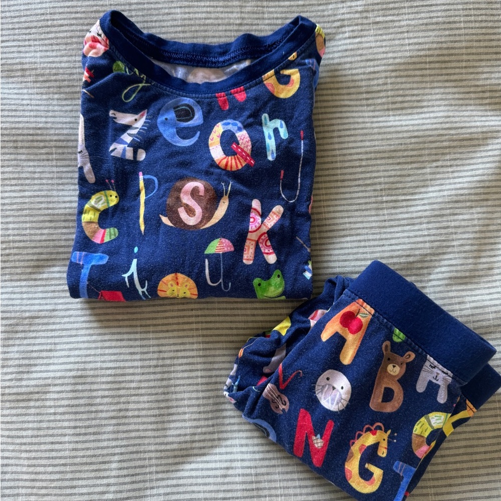Little Sleepies Navy Alphabet Kids Pajama Set